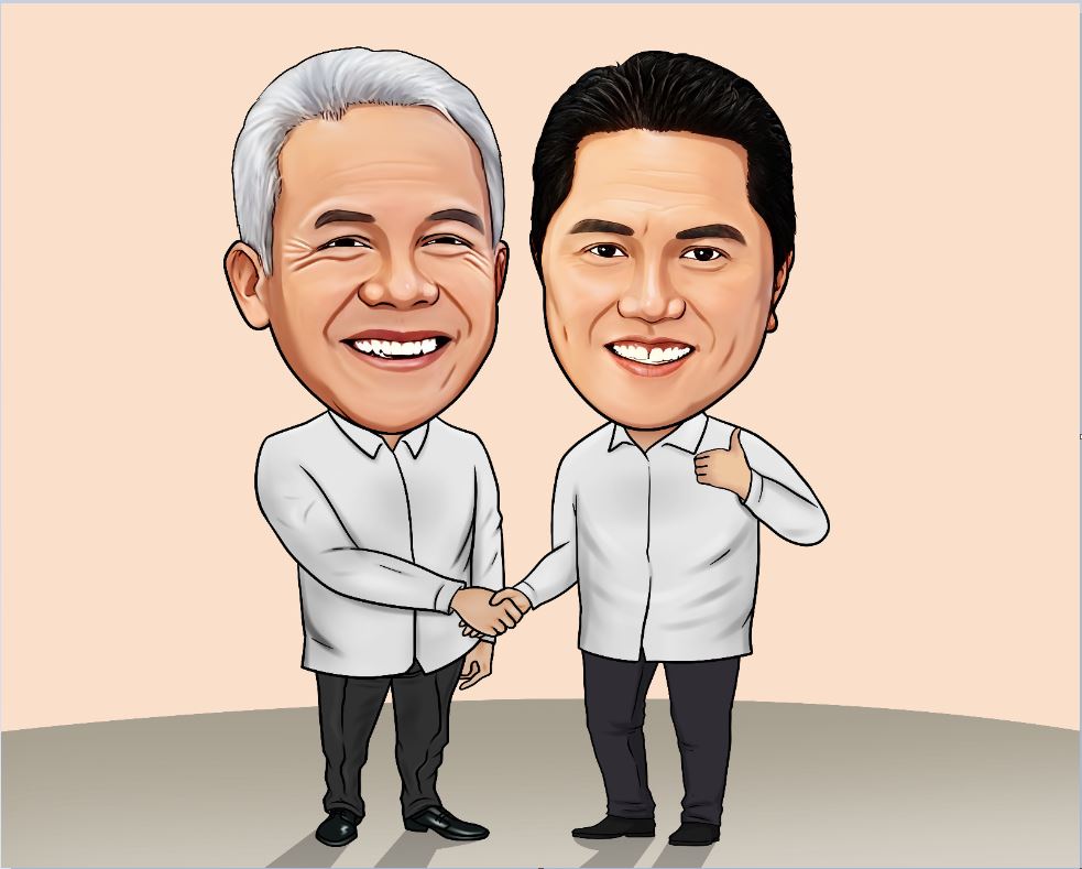 Ganjar Pranowo dan Erick Thohir
