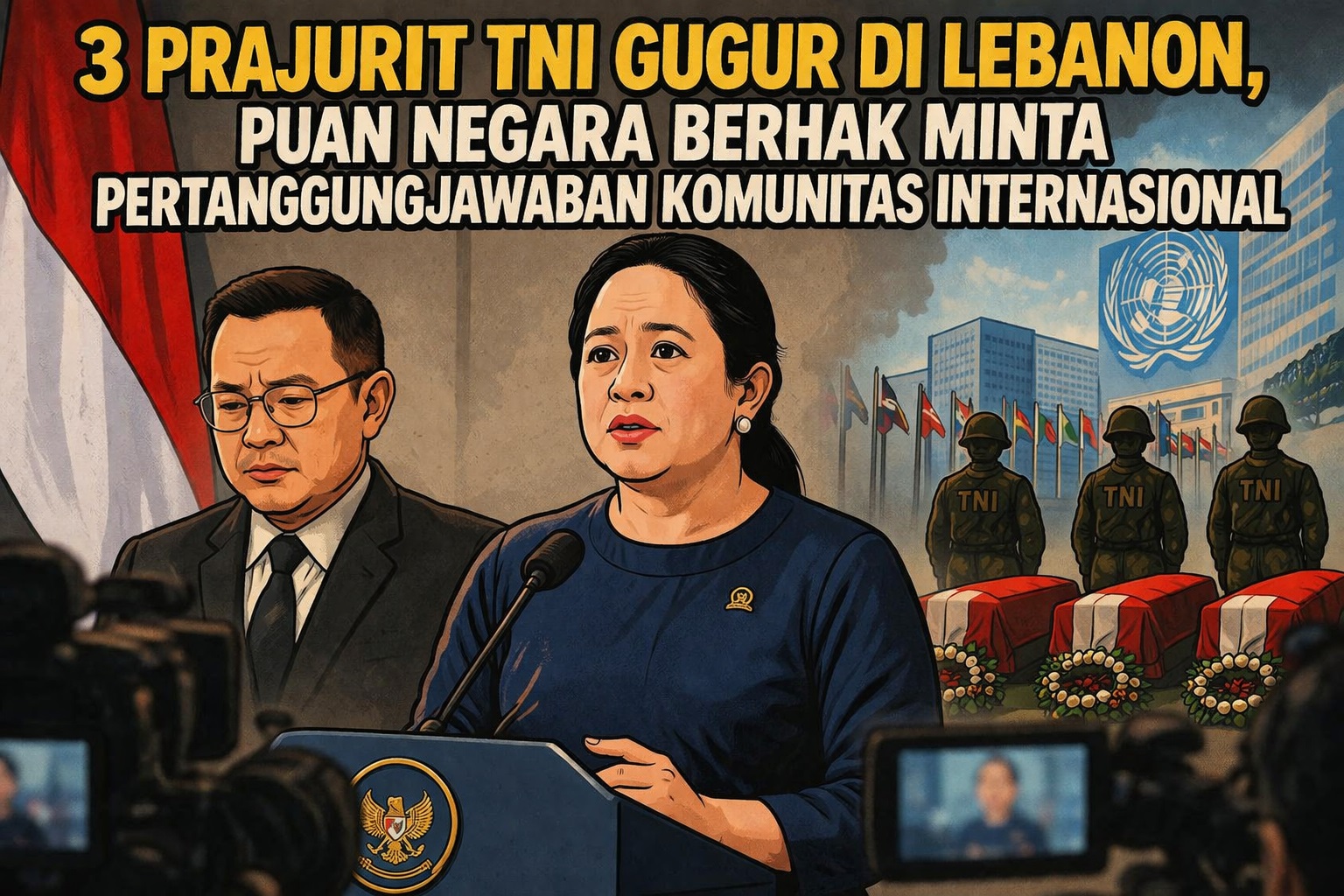 3 Prajurit TNI Gugur di Lebanon, Puan: Negara Berhak Minta Pertanggungjawaban Komunitas Internasional
